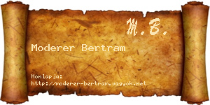 Moderer Bertram névjegykártya